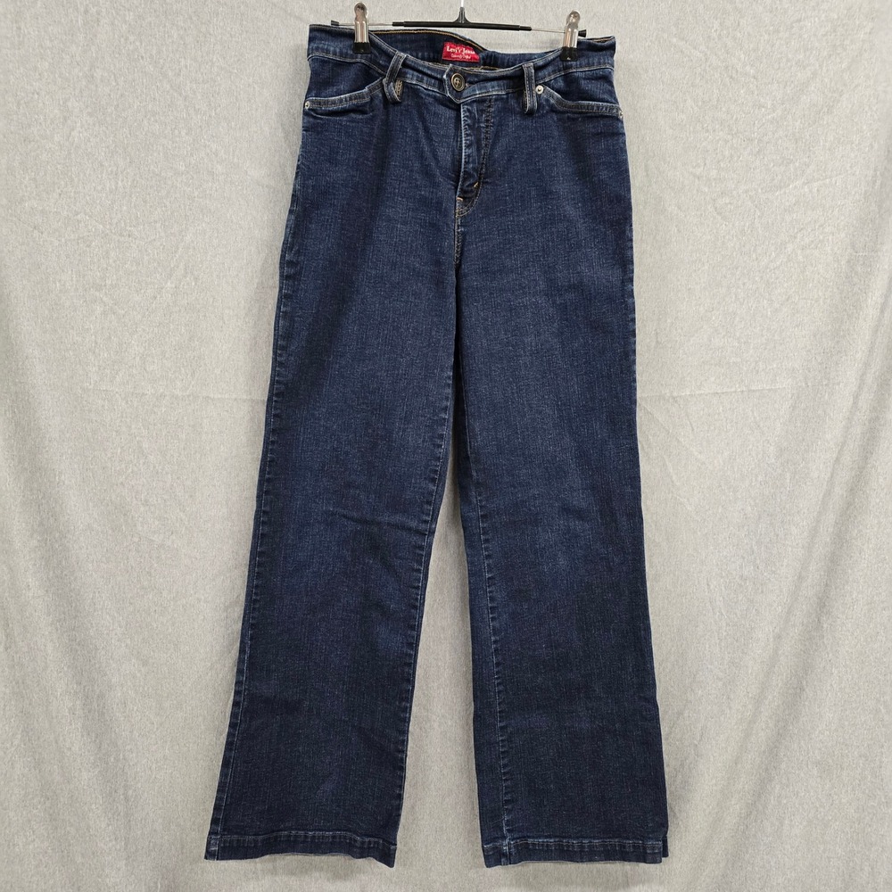Levis Perfectly Slimming Dark Wash Straight Leg Jeans Womens 12 Medium Indigo